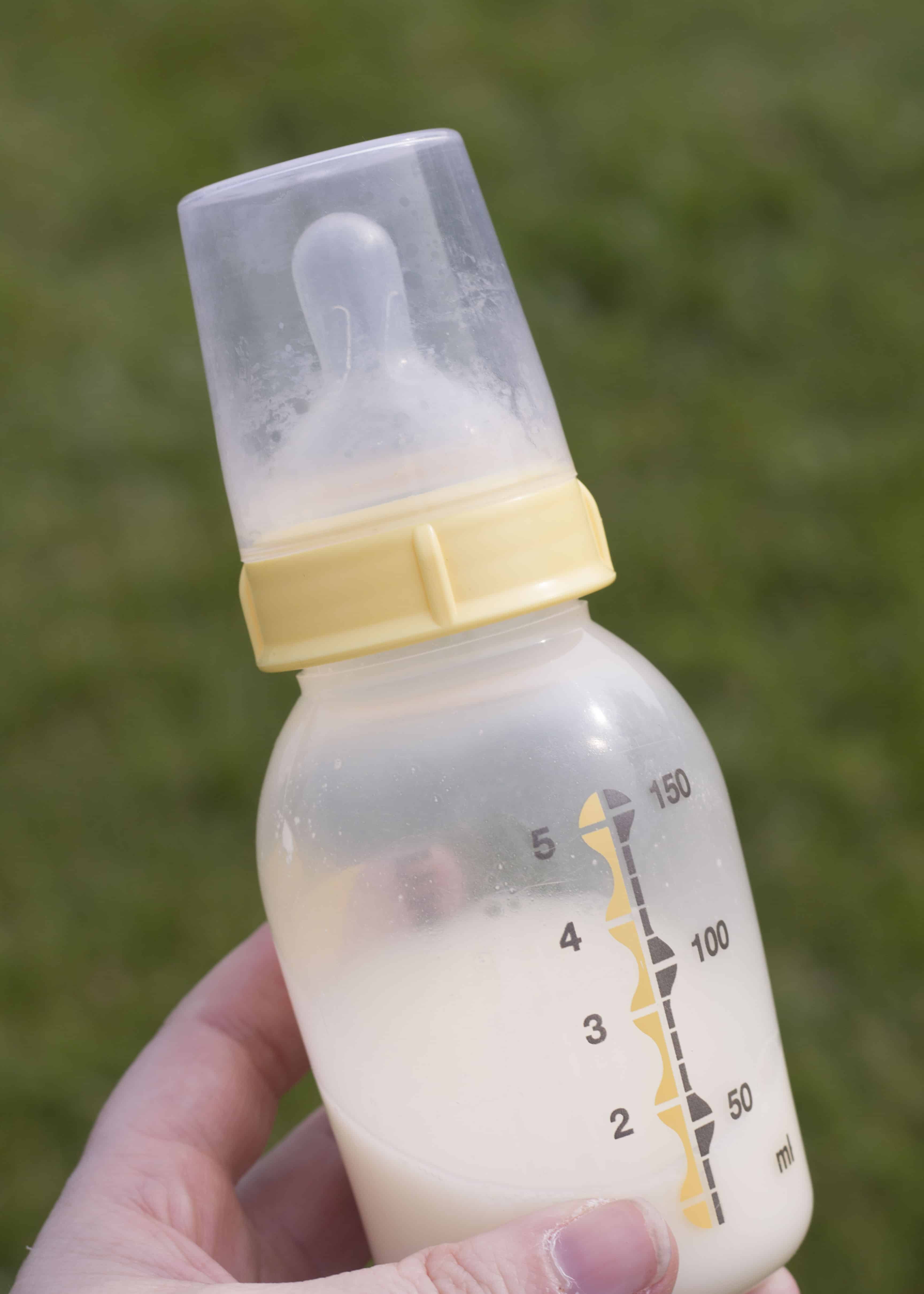 BOTTLE OF PUMPED DONOR MILK