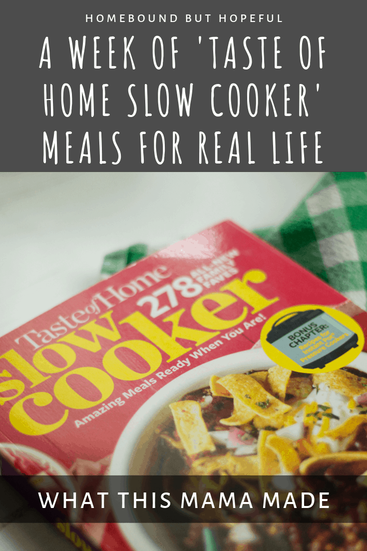 Meal planning and cooking for my picky eaters has always been a challenge for me. Check out a week of family dinners from Taste of Home's ' 'Slow Cooker' for your own family dinner inspiration. #slowcooker #slowcookermeals #reallifedinners #familydinner #mealplanning #tasteofhome