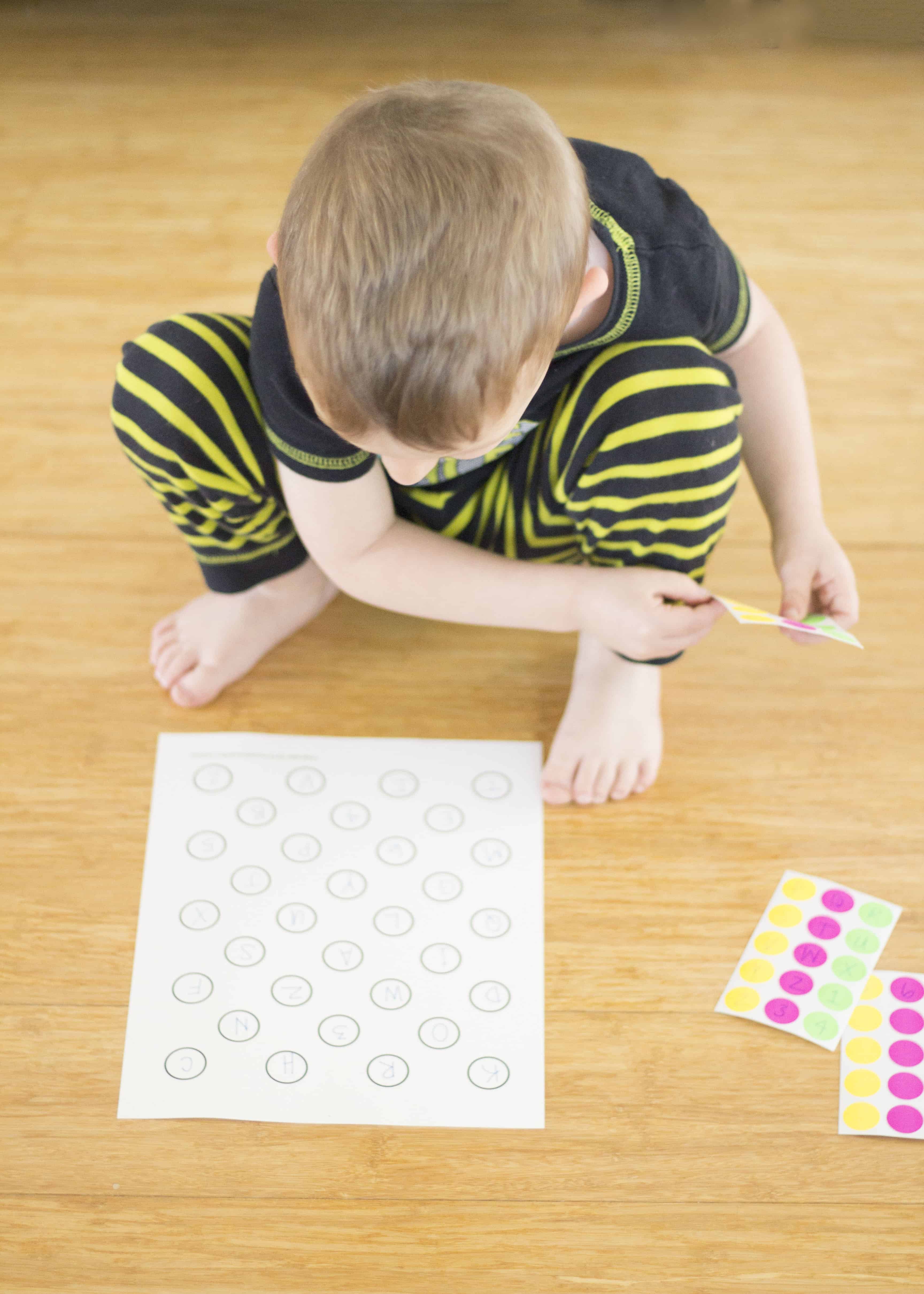 TODDLER WITH STICKERS