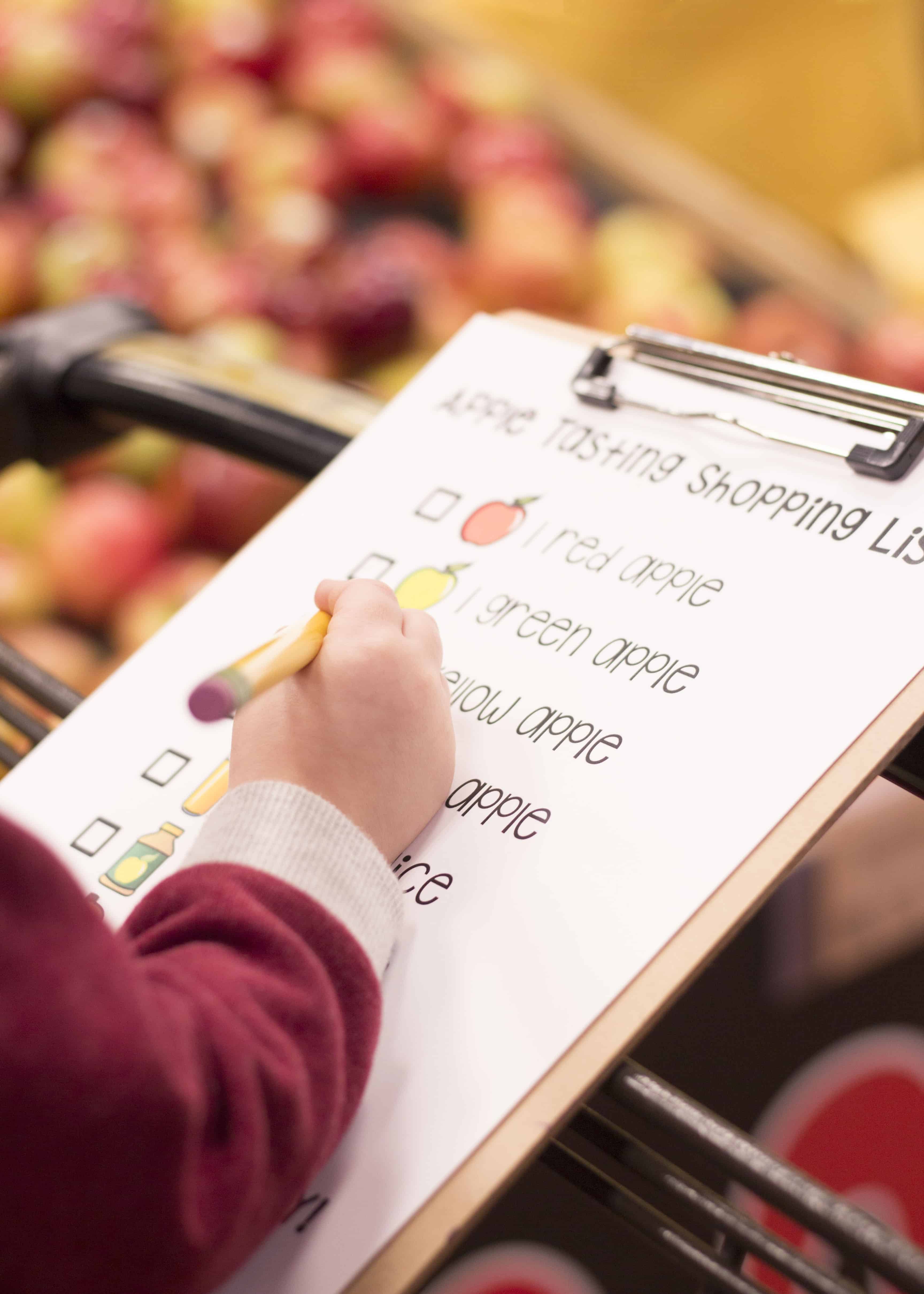 APPLE TASTING SHOPPING LIST