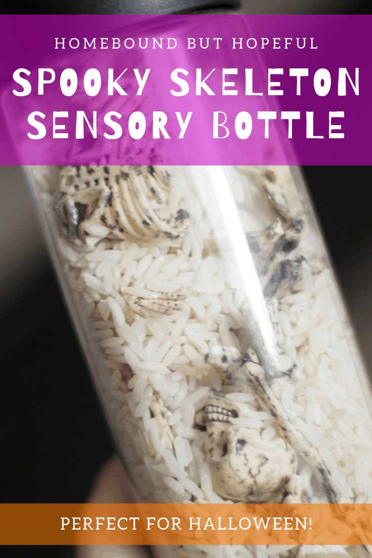 Get your kids toes tapping and bones shaking this Halloween with this fun super spooky skeleton sensory bottle! #sensorybottle #sensoryplay #storytime #Halloween #preschoolactivities