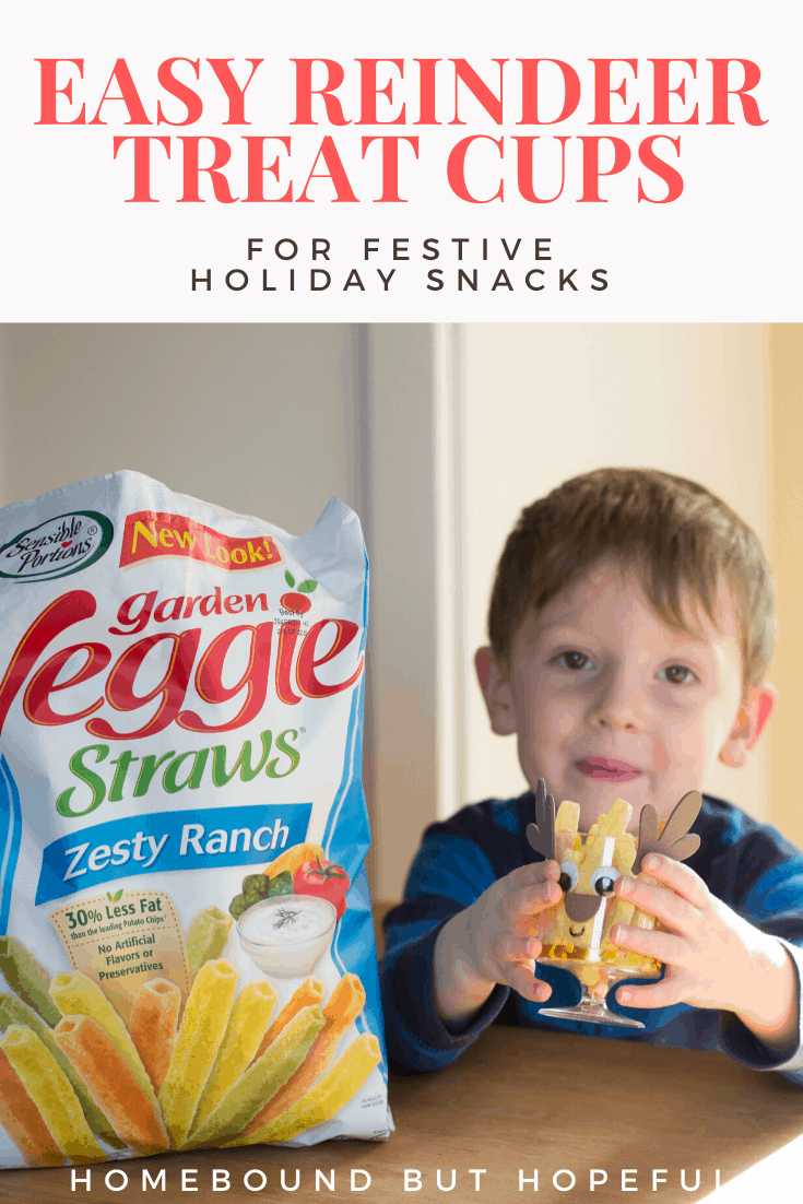 Easy, adorable, and filled with something delicious AND healthier than many snacks?! [#ad] Sign me UP! You won't want to miss these cute Reindeer Treat Cups, perfect filled with Sensible Portions® Garden Veggie Straws all winter long. @SensiblePortions @Walmart #VeggieStrawsHoliday #VeggieVeggieGood