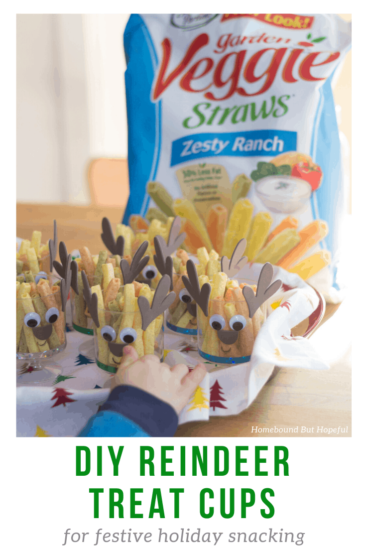 Easy, adorable, and filled with something delicious AND healthier than many snacks?! [#ad] Sign me UP! You won't want to miss these cute Reindeer Treat Cups, perfect filled with Sensible Portions® Garden Veggie Straws all winter long. @SensiblePortions @Walmart #VeggieStrawsHoliday #VeggieVeggieGood