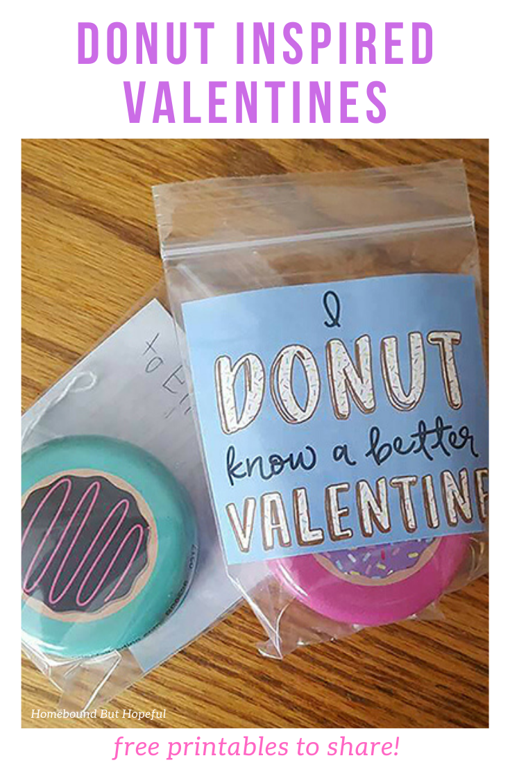 Share some sweetness this Valentine's Day with these free printable donut themed Valentines! #freeprintable #ValentinesDay #Valentines #donuts