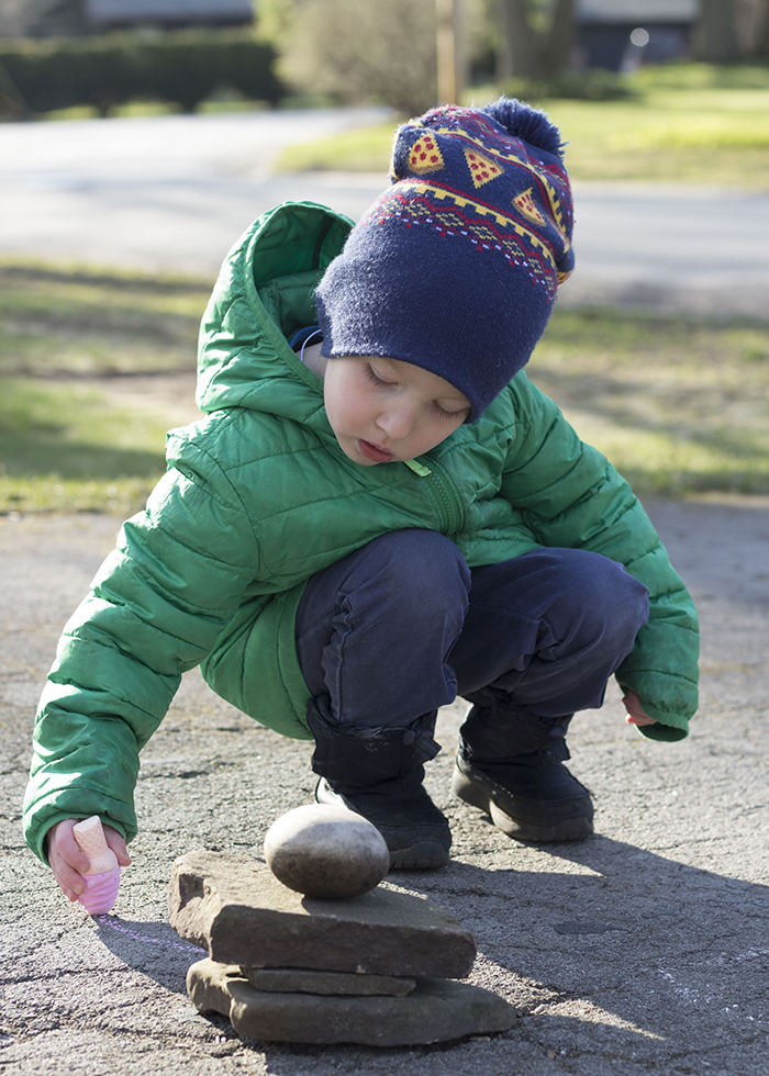 TODDLER WITH CHALK