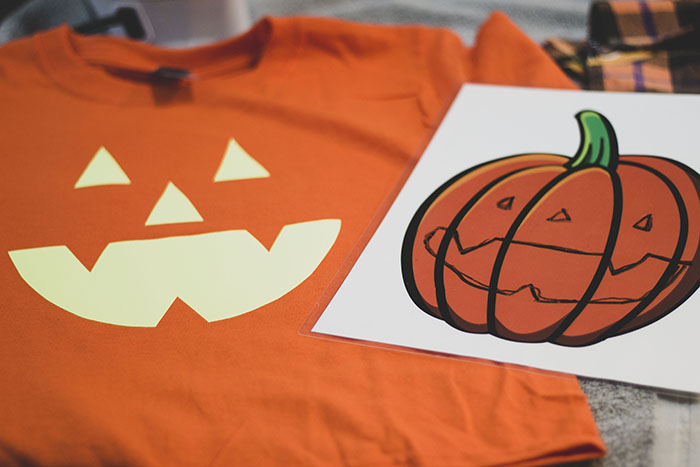 child diy pumpkin shirt