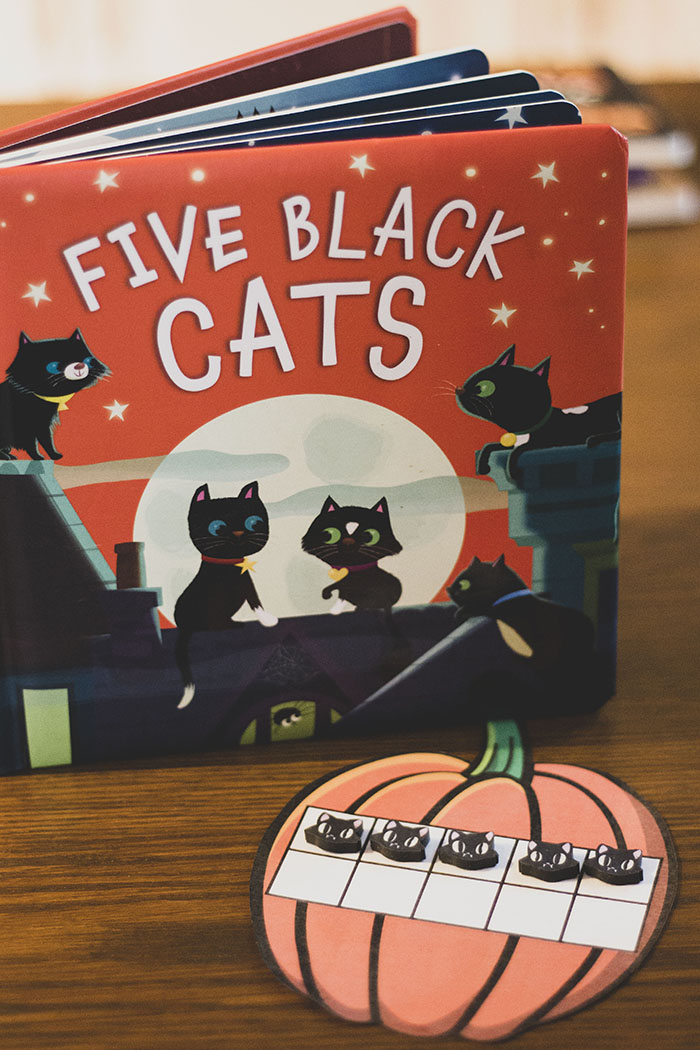 Halloween Story Time Math Five Black Cats