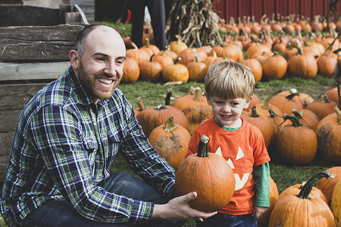 pumpkin picking at farm