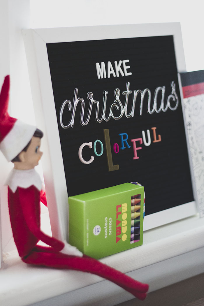 ELF ON THE SHELF WITH CRAYONS