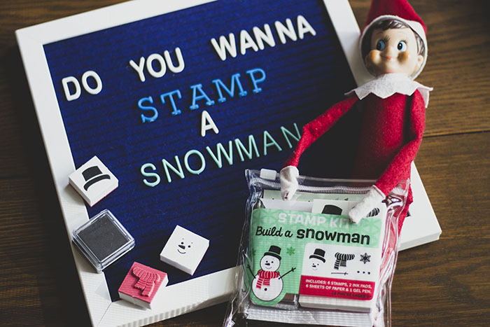 ELF ON THE SHELF STAMP A SNOWMAN