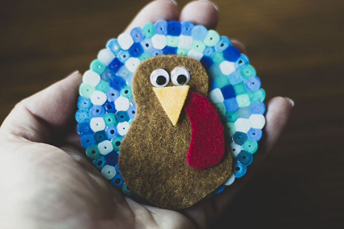 BLUE PERLER BEAD TURKEY