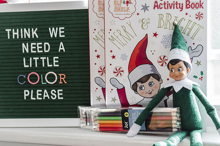 DOLLAR TREE ELF ON THE SHELF COLORING