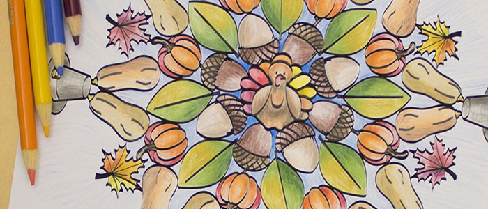 Ease Holiday Stress with Thanksgiving Adult Coloring Sheet