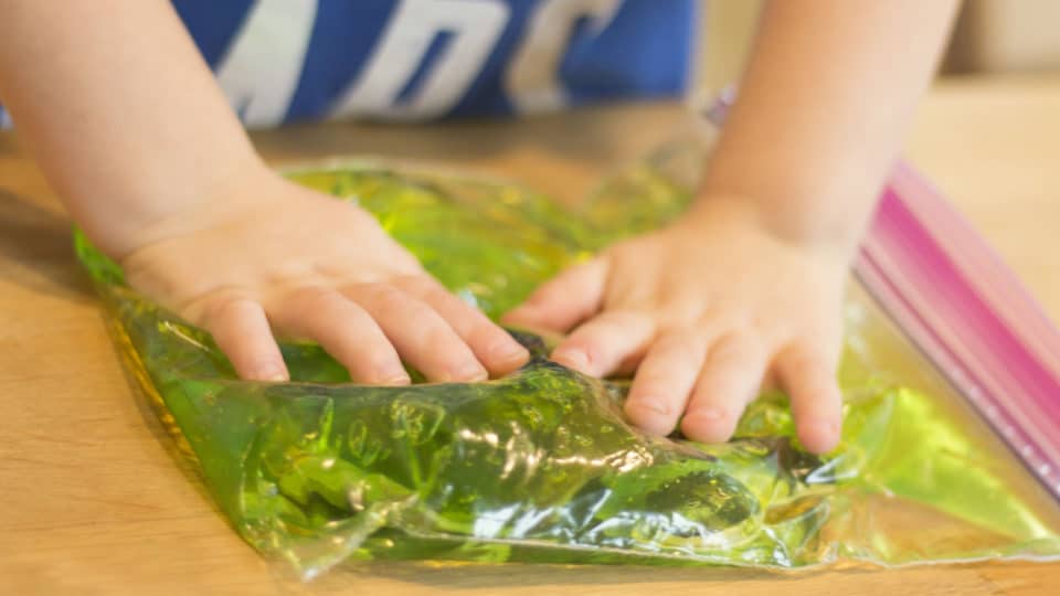 How To Make a Franken-Slime Halloween Sensory Bag